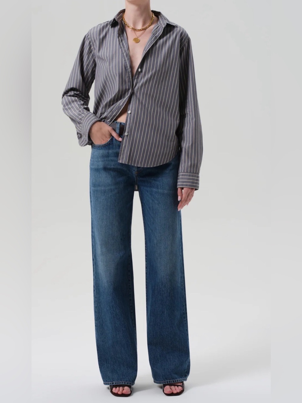 Citizens of humanity annina straight leg button fly cotton jeans 27